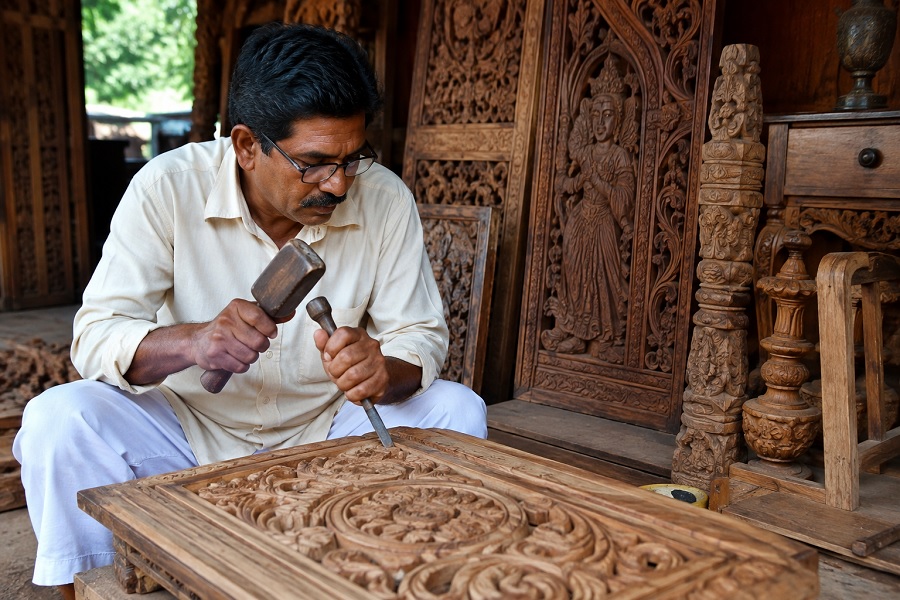 Exploring India's Rich Heritage Through Traditional Woodcarving Tourism 